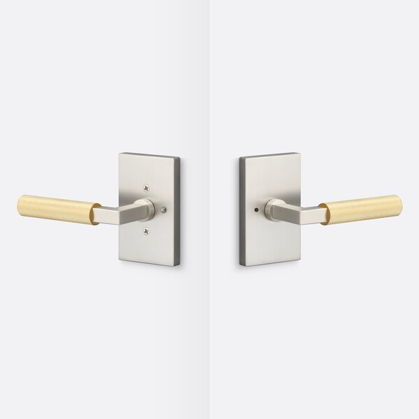 Sure-Loc Hardware Sure-Loc Hardware Levanto Privacy Rosette, Nickel, Knurled Grip in Satin Brass LV102 NI GRIP-KN SB - main